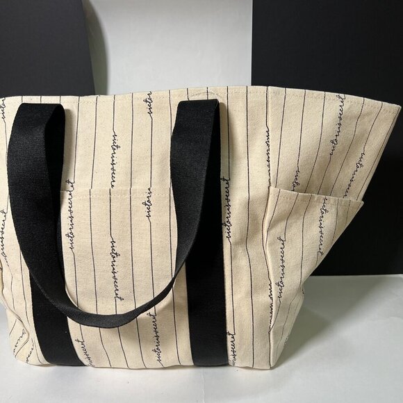 Victoria Secret Weekender Tote Bag Logo Script Beach Gym Pool Travel Bag Zipper - Picture 7 of 13